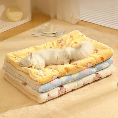Winter Thick Warm Pet Bed for Dogs and Cats Soft Plush Mat Cushion with Non-Slip Bottom Winter Sleeping Pad Comfortable Pet Furniture