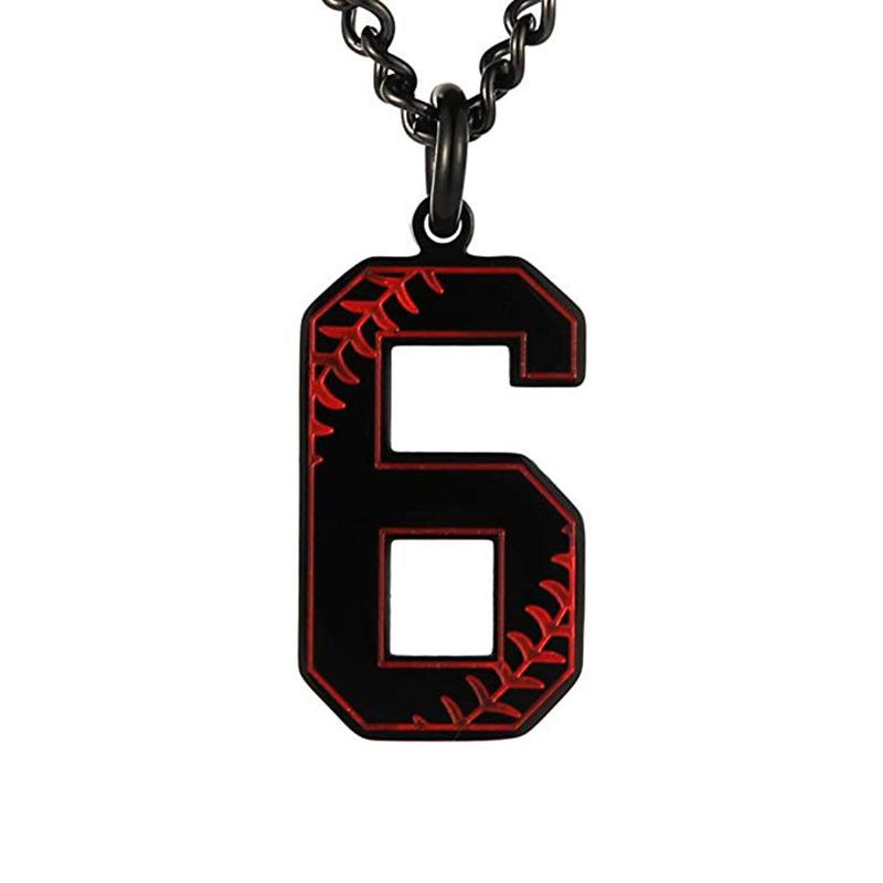 INS trendy stainless steel European and American fashion outdoor digital baseball necklace men's accessories titanium steel pendant