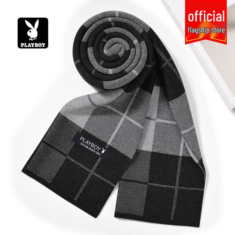 PLAYBOY Men's Geometric Pattern Winter Scarf