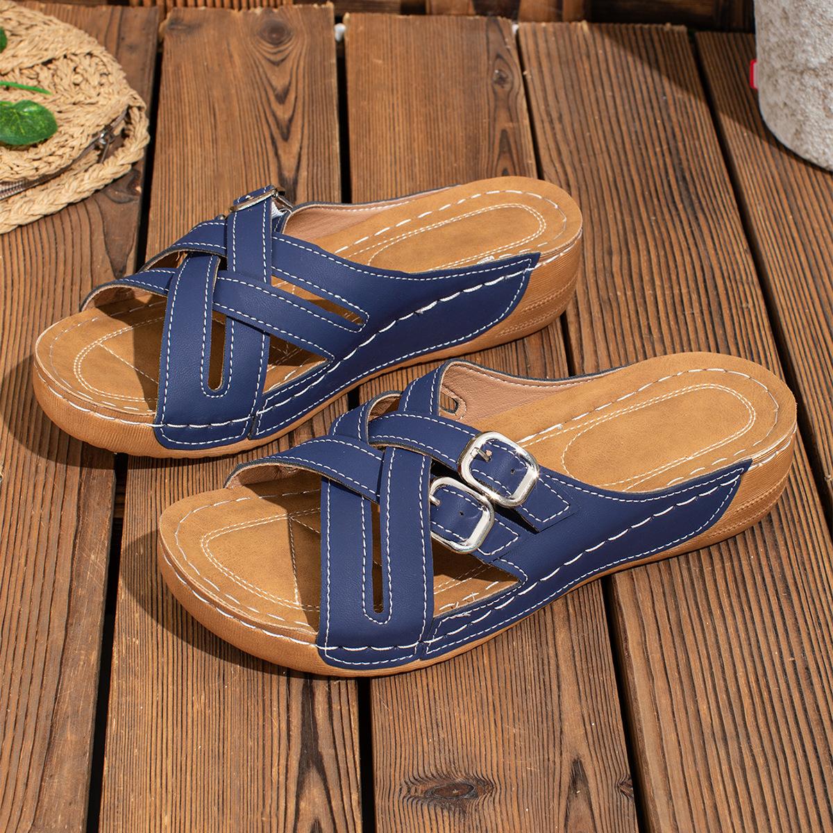 

Fashion Women s Sandals Lightweight Wedges Heels Sandals For Summer Shoes Women Heeled Slippers Summer Footwear Female New Sandalias 36 синий