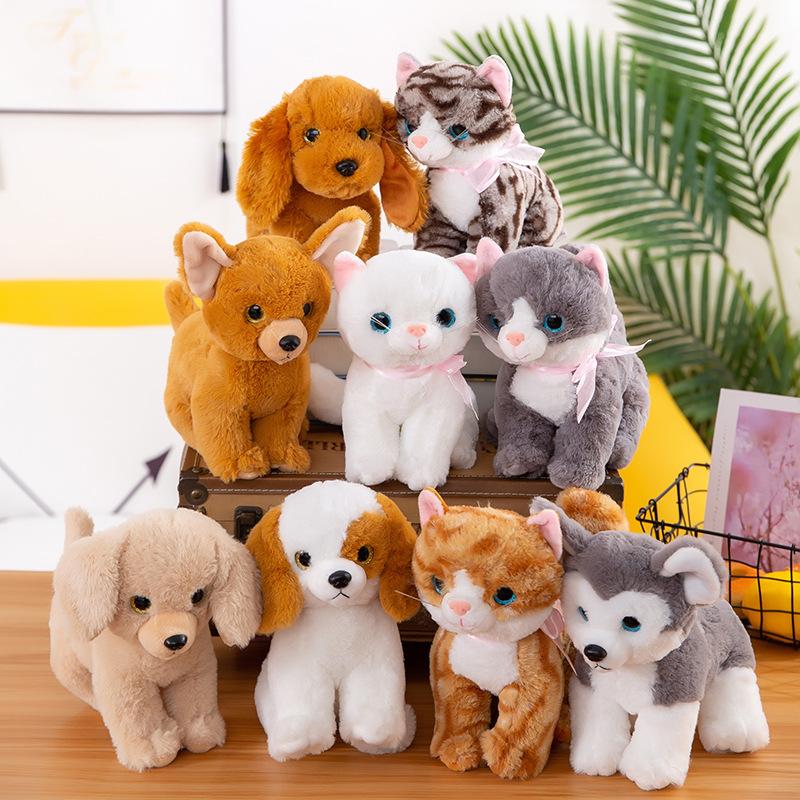 Simulation Kitten and Puppy Call Doll Plush Toy Cute Pet Dog Doll Children Gift Activities