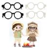 5Pieces Black Frame Glasses Mini Doll Accessory Doll Photo Props Round Square Frame Glasses Miniatures Doll House Props