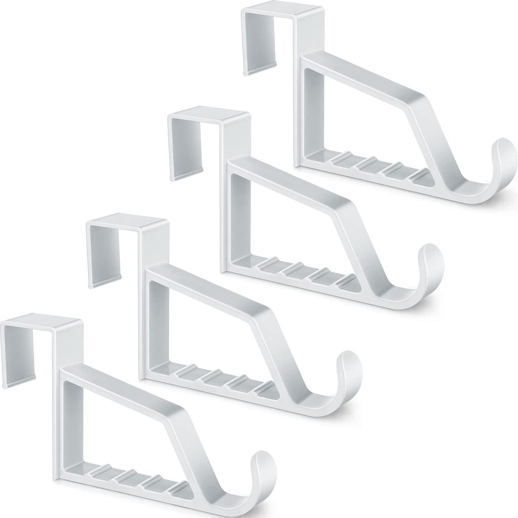 8 Pack Over The Door Hooks for Hangers - Extra Strong White Plastic Over Door Hook for Hanging Clothes, Towels Robes Hats Bag