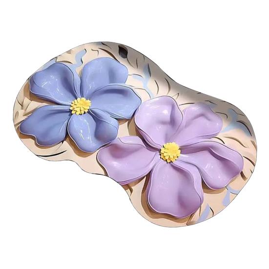 Floor Mat with Anti-Slip Bottom Quick-Drying Material 3D Floral Pattern Bathtub Mat Bathroom Kitchen Entryway Decor