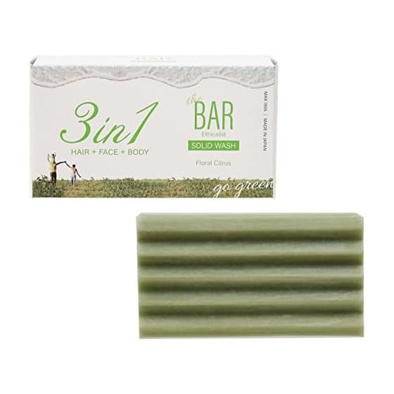 TheBAR 3-в-1 Твердое Очищающее Мыло Твердый Шампунь для Всего Тела Умывание Лица Все-в-одном Гладкий 5 Без Добавок Увлажняющее Твердое Средство Цветочный Цитрусовый Цитрусовый