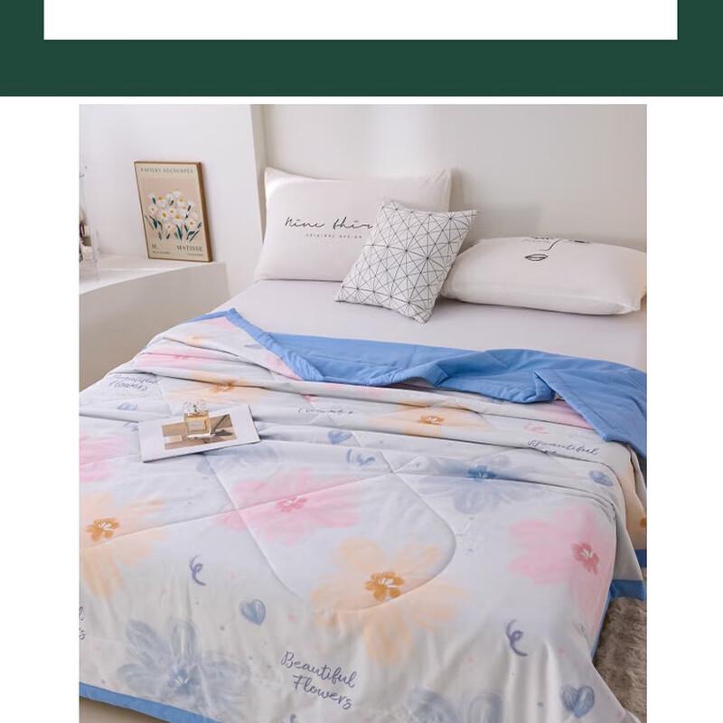 Red Bean Floral Cotton Summer Quilt