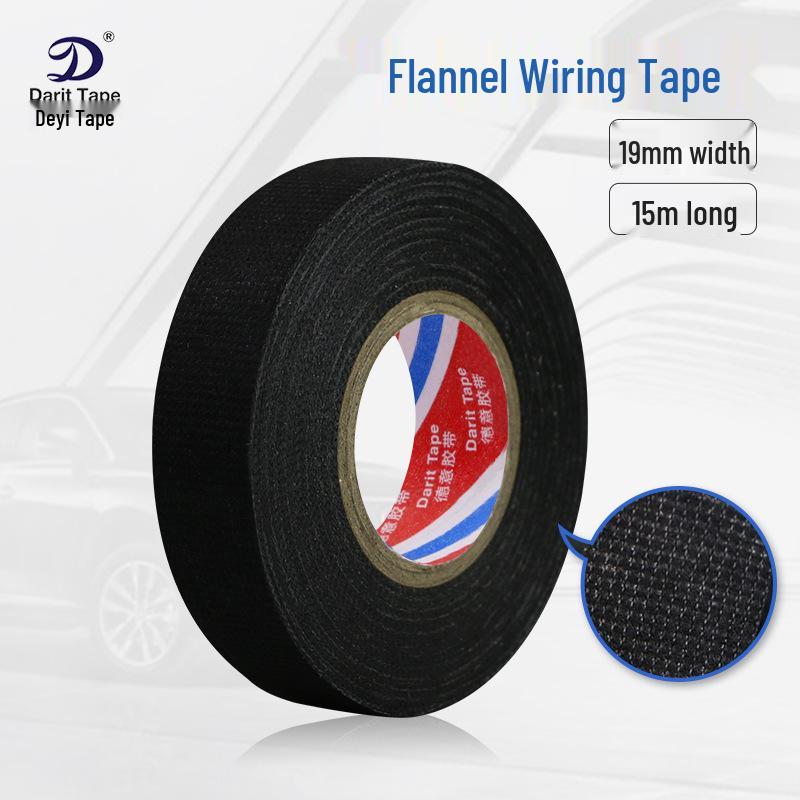 Автомобильная жгутовая флисовая лента, устойчивая к высоким температурам - Супер липкая, шумопоглощающая, изоляционная, из черного полиэстера