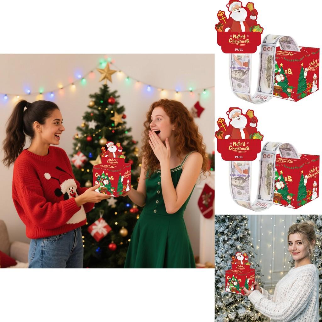 Red Santa Christmas Party Decoration Box With Paper Material For Festive Gift Storage