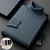 Men's Winter High Neck Thick Loose Knit Sweater - Solid Color Casual Versatile Top