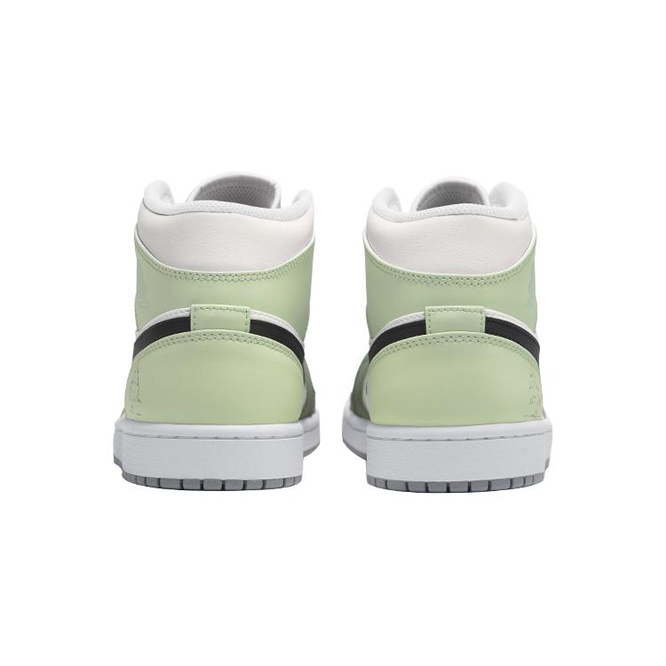 Jordan Air Jordan 1 Mid Leather Slip Resistant Abrasion Resistant High top Vintage Basketball Shoes Women's Green BQ6472-115(Team24-)