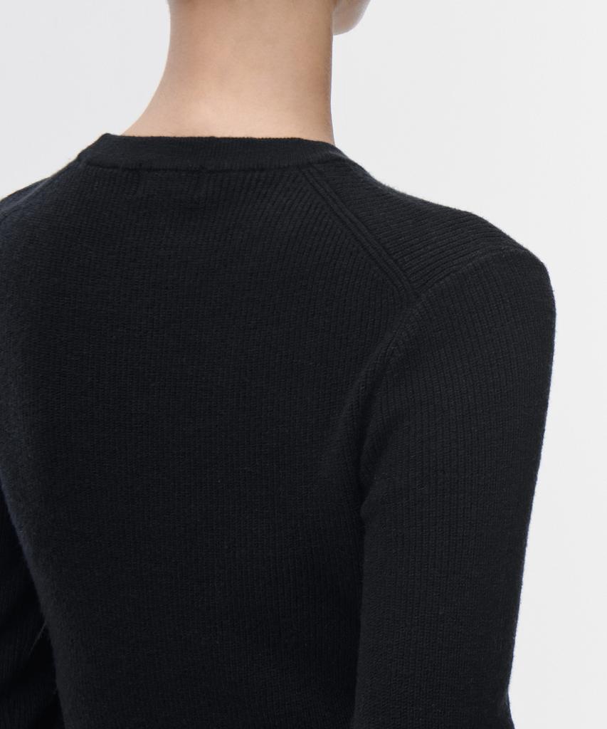 MUSINSA STANDARD WOMAN Women'S Ribbed Slim Crew Neck Knit [Black]
