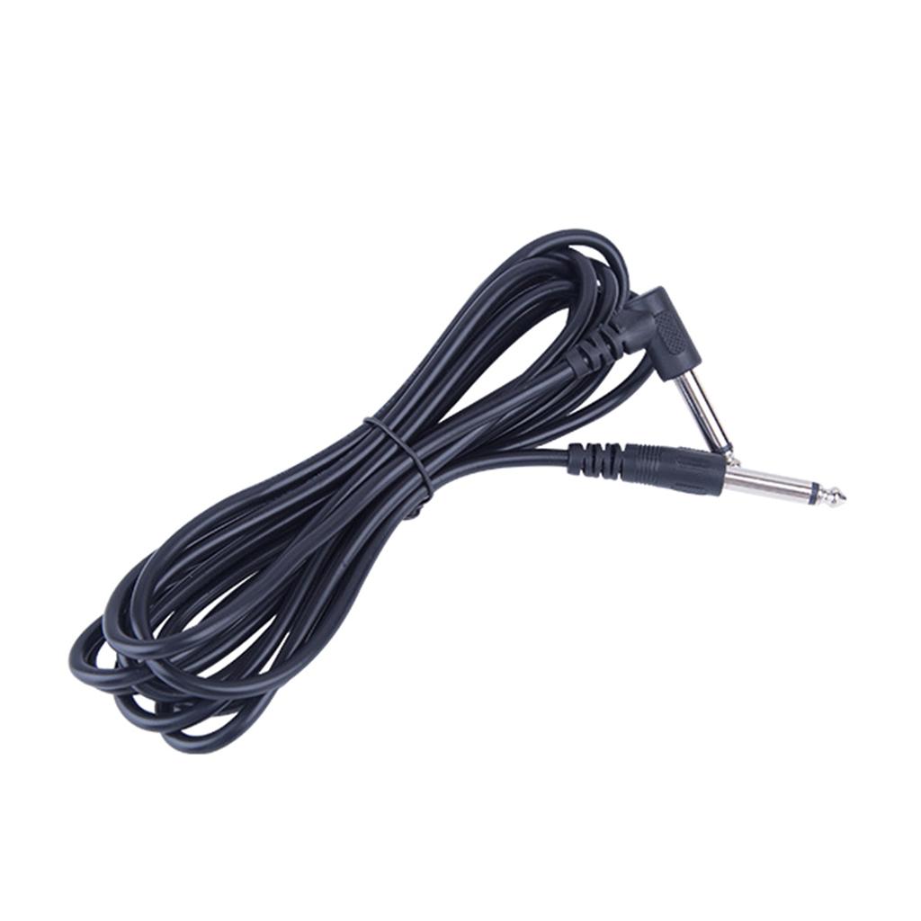 Guitar Instrument Cable Straight To Right-Angled Gold Plated 6.35mm Guitar Cord 3 Meter for Guitar Keyboards Mixers