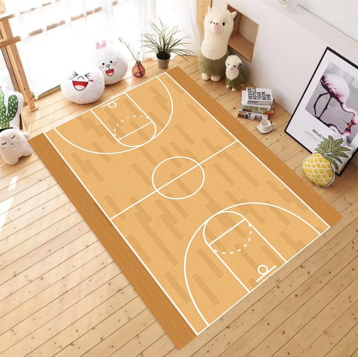 

Basketball Print Area Rug – 3D Basketball Themed Carpet – Non-Slip Soft Floor Mat for Kids Bedroom Playroom & Sports Fan Decor 50cm x 80cm