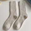 Damen Baumwolle Lockere Socken Herbst Winter Stricken Einfarbige Lange Schwarz Rosa Koreanische Japanische Schülerinnen Winterstrümpfe Retro
