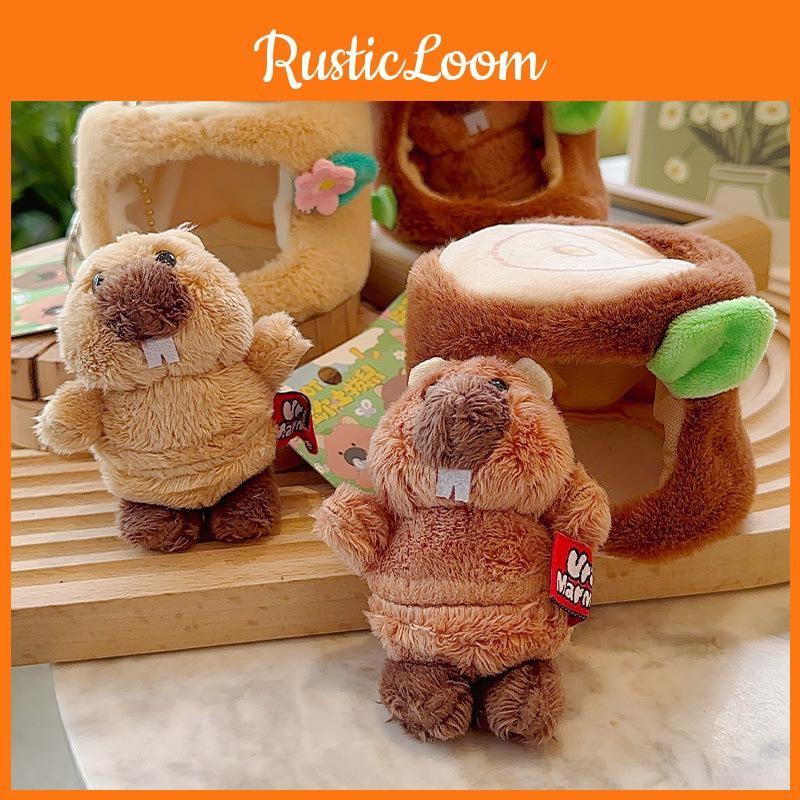 Marmots Cute Cartoon Plush Keychain Material Children Bag Decoration Doll Gift