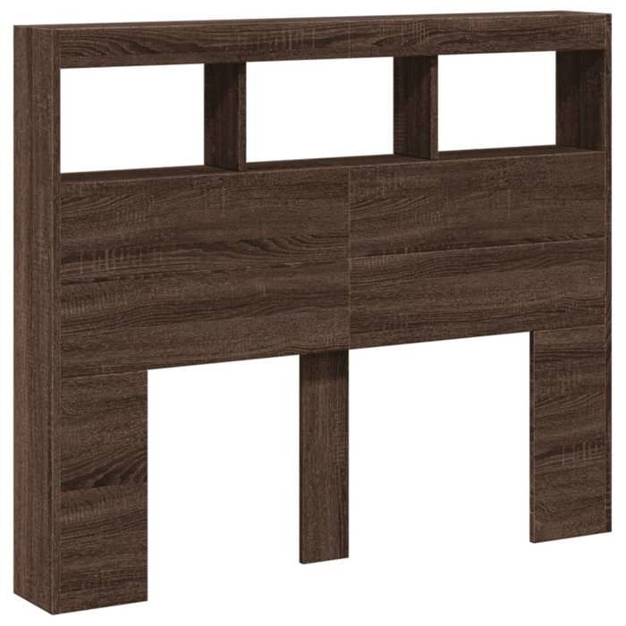 VidaXL Armoire Tête de Lit avec LED, Panneau de Lit avec Compartiment, Tête de Lit avec Armoire, Meuble de Chambre à 839195