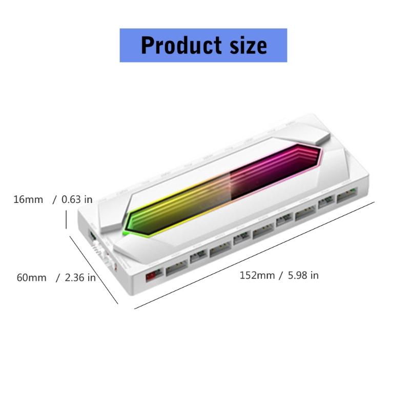 ARGB Controller PWM Cooling Fan Hub with Power Supply Cable ARGB Splitter PWM ARGB Hub Splitter for Motherboards