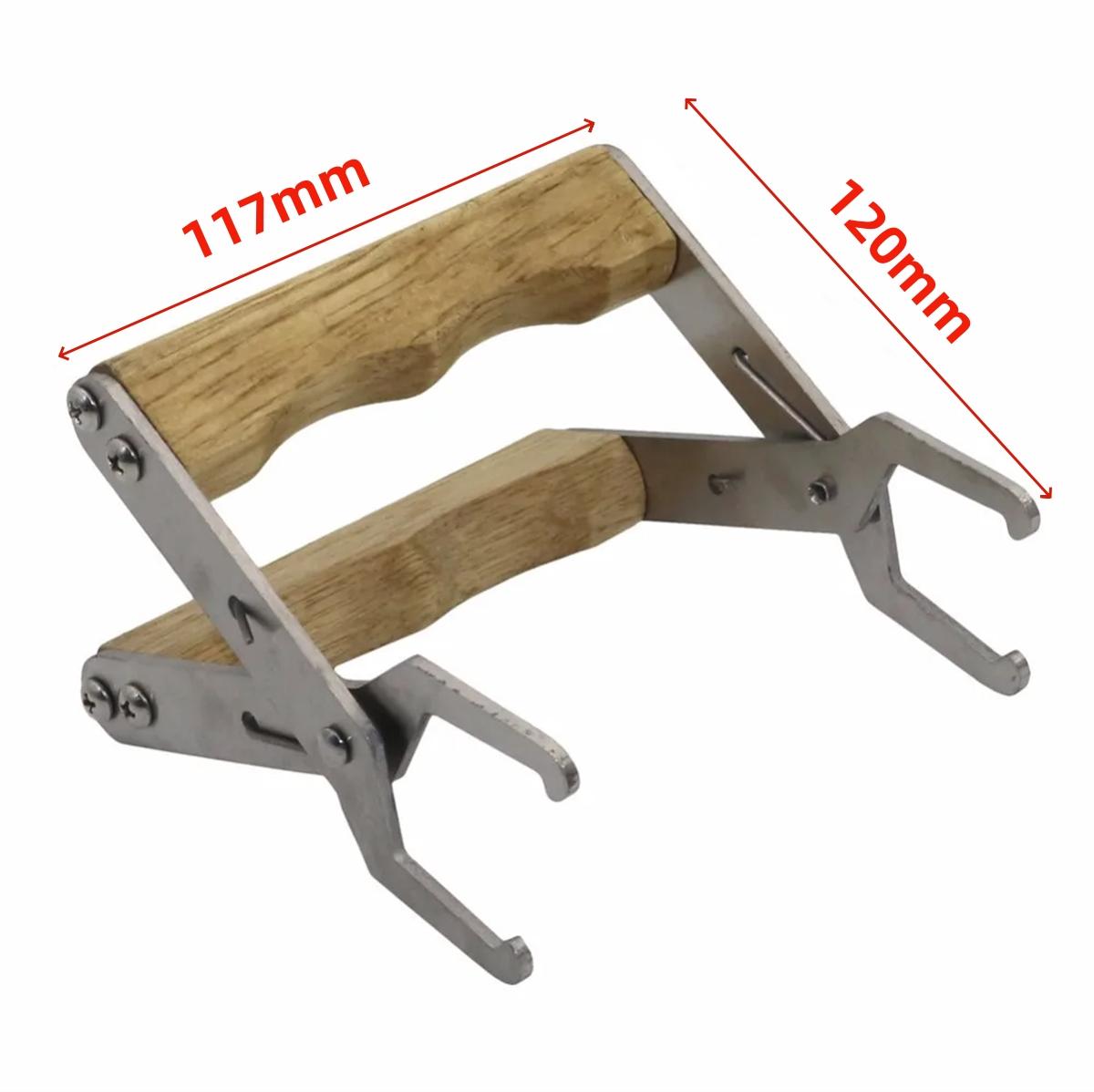 Bee Gear Hive Frame Clamp Stainless Steel Honeycomb Clip Wooden Handle Beekeeping Supplies Nest Box Jig Beehive Accessories 1Pc