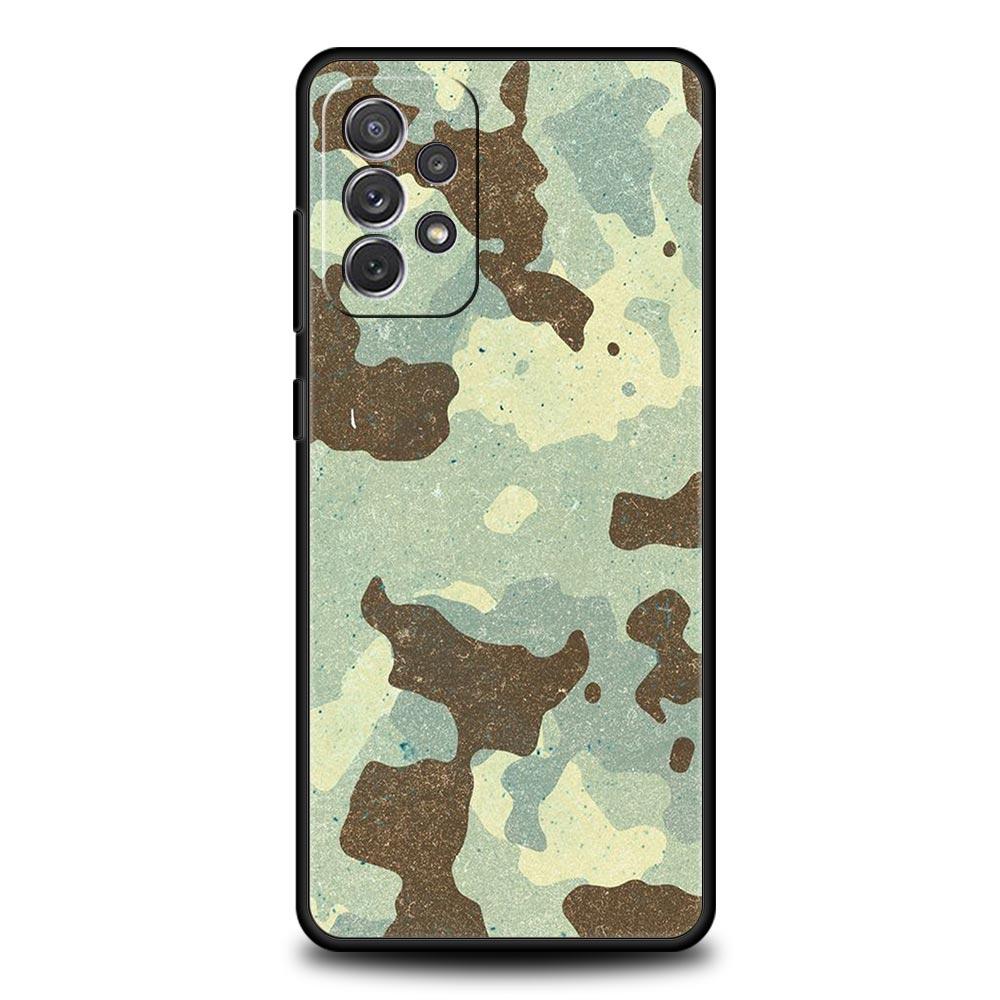 Farbe Camouflage Black Camo Handyhülle für Samsung A51 A71 A21S A12 A11 A31 A52 A41 A32 A01 A23 A33 A53 A73 A03S A13 5G Hülle