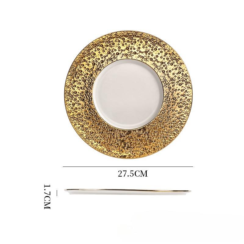 Creative Meteorite Pattern Ceramic Pasta Plate Restaurant Hotel Plate Cooking Dishes Barbecue Steak Plate Kitchen Utensils Dish
