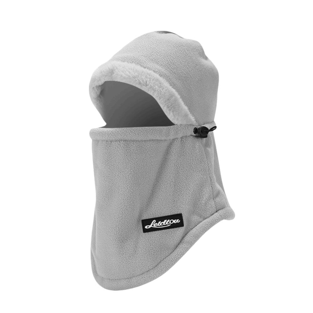 Plush Beanies Cap Thickned Hooded Face Mask Fashion Winter Hat Scarf Set  Winter