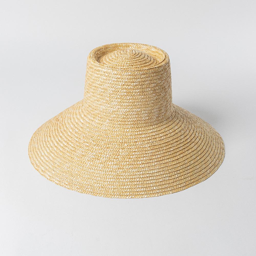 Europe, America, spring and summer fashion simple light board, ring top, big eaves, straw straw, basin hat, outdoor beach sun protection and sunshade