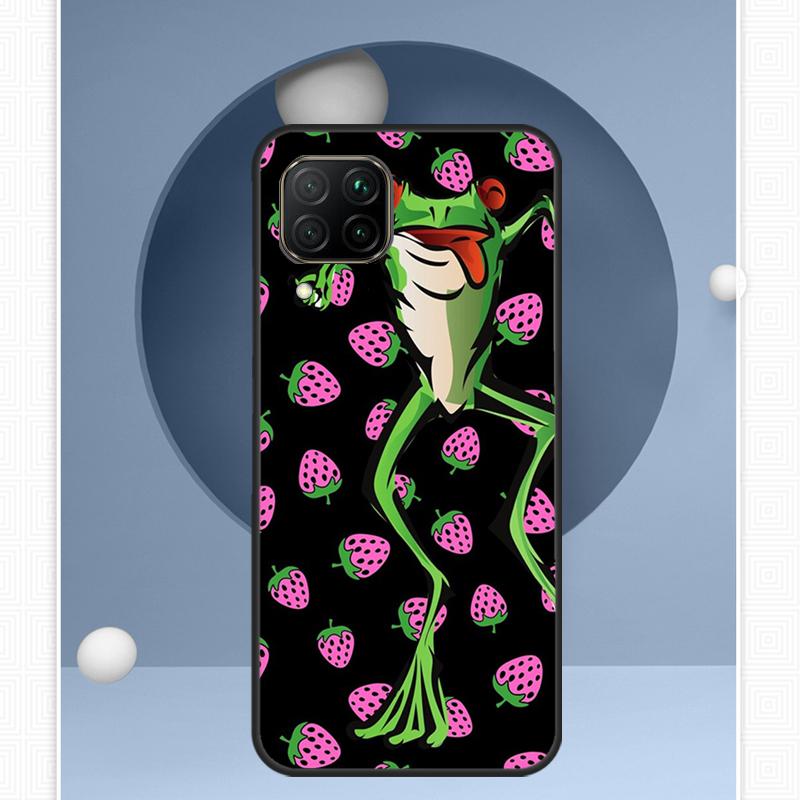 Cottagecore Fruit Strawberry Frog For Huawei Nova 12s 12i 11i 8i Y91 Y60 Y70 Y72 Y90 Y61 9 10 SE P20 P40 Lite P30 P60 Pro Case