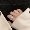 Irregular fold double joint ring two-piece set women's niche fashion personality cold wind open index finger ring
