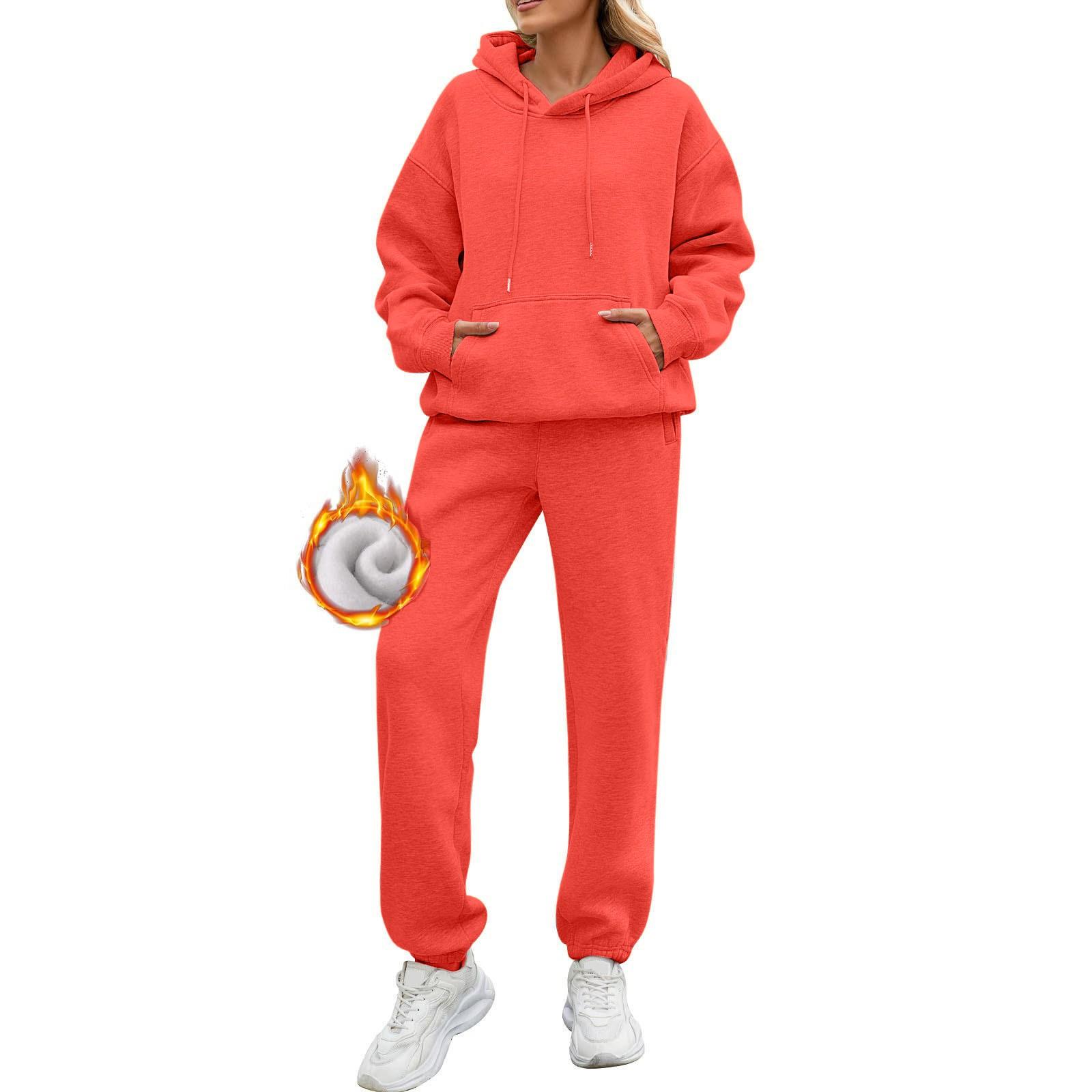 

Женские комплекты из 2 предметов, спортивный костюм с капюшоном, толстовка большого размера, мешковатые осенние модные спортивные штаны с карманами XXXL шафрановый