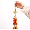 Chinese New Year Hanging Decorations 2 Pack Large Firecrackers Decor Traditional Red Lucky Oriental Pendant Ornaments for Lunar New Year Decorations