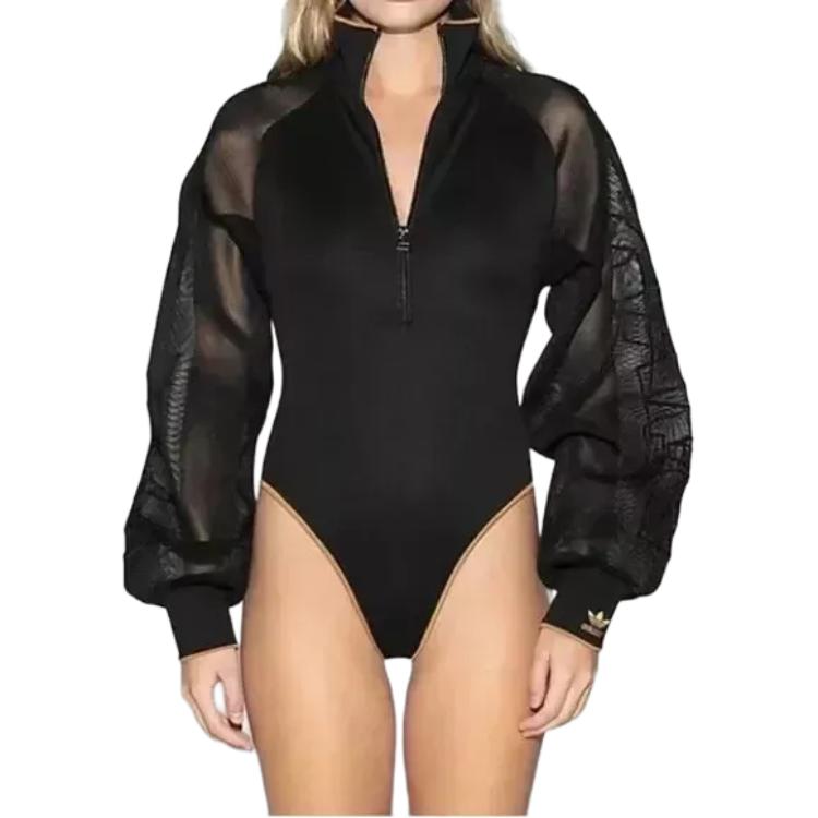 Adidas Originals X Ivy Park Collaboration Beyonce Casual Sports High Neck Jumpsuit Women Jumpsuit Black GM8714