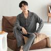 Pure Cotton Pajamas Men'S Spring And Autumn Long-Sleeved Loungewear Autumn And Winter Thin Large-Size Suit