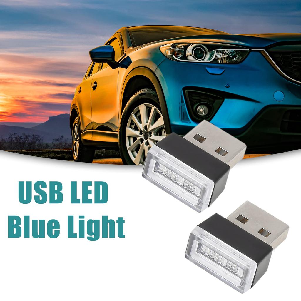 ACROPIX USB LED Light Blue Light Interior USB LED Bulb Neon Ambient Lamp Black Pack of 2