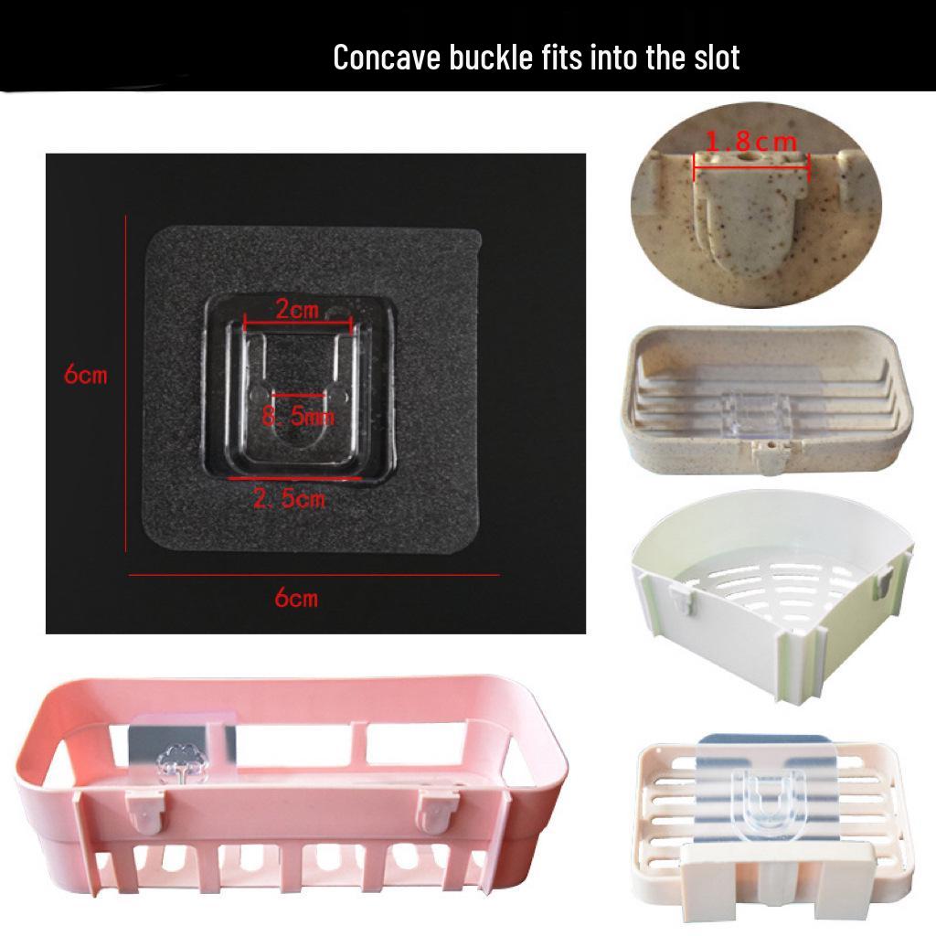 Transparent Acrylic Strong Adhesive Hook Sticker Shelf - No-Punch, Traceless Brushed Buckle