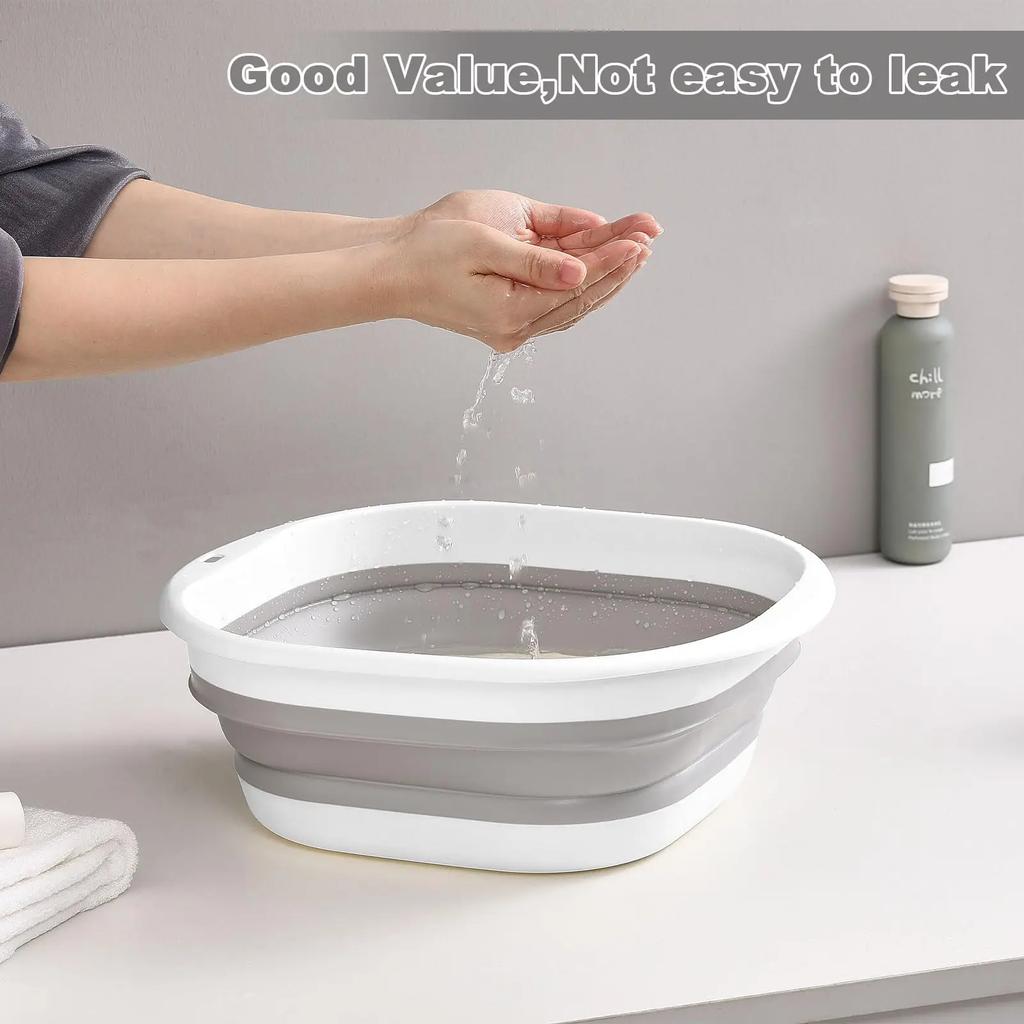 3pcs Foldable Tub Laundry Basket–Space-Saving Storage Container for Dishwashing,Fruit Washing,Camping, Laundry,Hiking & Home Use