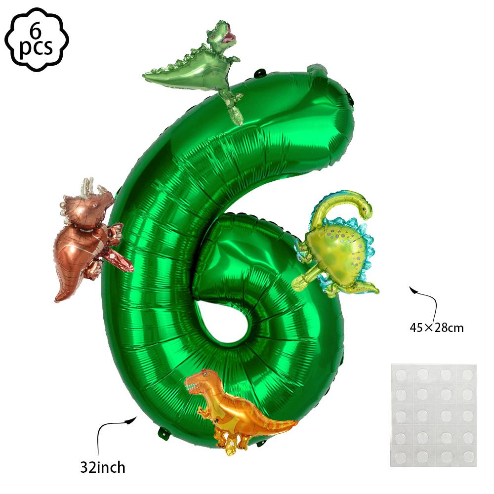 6pcs Dinosaur Theme Balloon Dinosaur birthday Balloon Number Balloon set birthday decor Dinosaur birthday party decoration