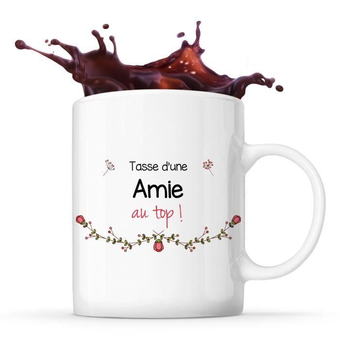 Mug - Amie au Top - Tasse en Céramique - 325 ml - Résistant Lave-vaisselle - Design Imprimé