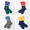 ROTOTO Chunky Knit Colorblock Mid-Calf Socks - Autumn/Winter Collection, Influencer-Inspired Versatile Casual Wear.