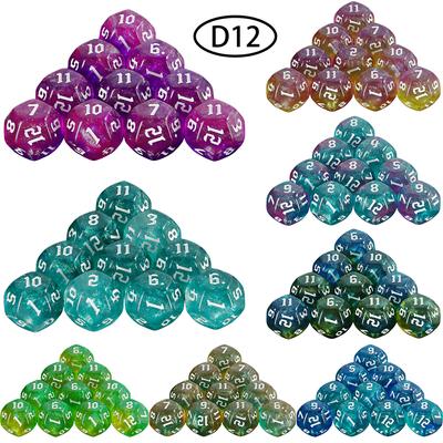 DND Dice Set Mixing Color with Glitter Dice 10PCS Polyhedral D12 Dice for Board Games Accessaries