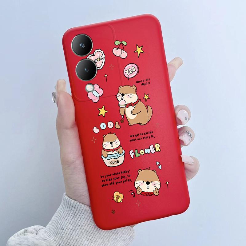 Cute Astronaut Panda Cartoon Phone Case For Vivo Y17s 2023 Casing TPU Slim Back Cover For Vivo Y17S 4G V2310 Soft Silicone Cases