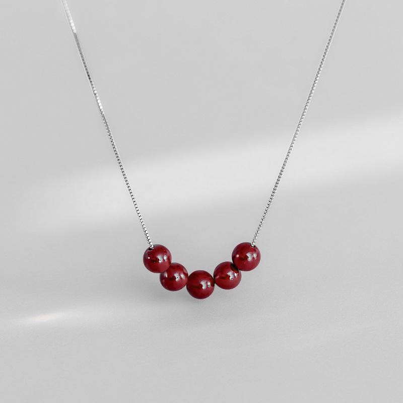 S925 Sterling Silver Cinnabar Zodiac Necklace - Positive Energy Pendant for Girlfriend's Birthday.