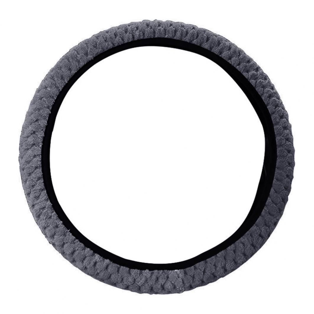 

Универсальный зимний противоскользящий мягкий плюшевый защитный чехол на руль автомобиля серый