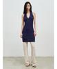 Anggae Crafted Rib Halter Dress Navy