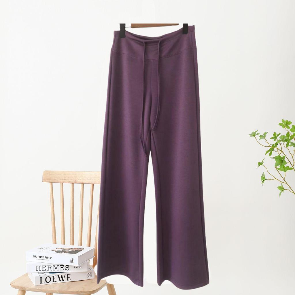 Women's High-Rise Summer Style Loose Fit Sweatpants with Drawstring, Wide Leg, Slightly Flared Yoga Pants