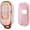 Keyless Entry Systems for Honda Key Fob Cover Fit for Honda   2024 2025 Civic Accord HR-V Pilot CR-V 5 Buttons Smart Key (Pink-Gold)