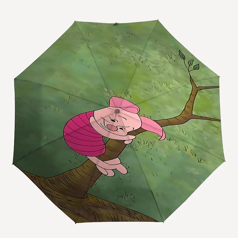 Winnie and Friends Themed Travel Umbrella-8 Ribs Automatic Opening and Closing, Portable Folding Design, Compact and Stylish Umbrella