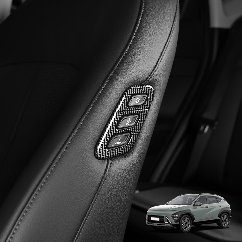 Car Seat Adjustment Switch Control Button Cover Trim For Hyundai Kona sx2 2024 2025/PL/A6/SX2/GN7/MX5 LHD For Carbon