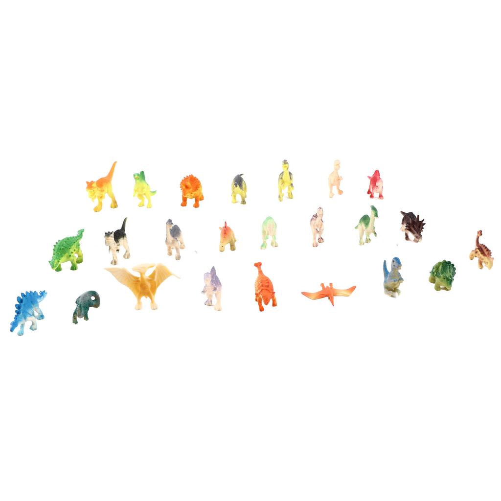 24 PCS Dinosaur Figurines Real Details Plastic Interactive Play Set of Dinosaur Toys for Toddlers