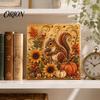 Autumn Faux Pearl Painting Kit Kit, Fall Theme Art DIY for Festive Seasonal Craft Kits Adults, Fox Pumpkin 3D Set Thanksgiving Home Decor, Handmade