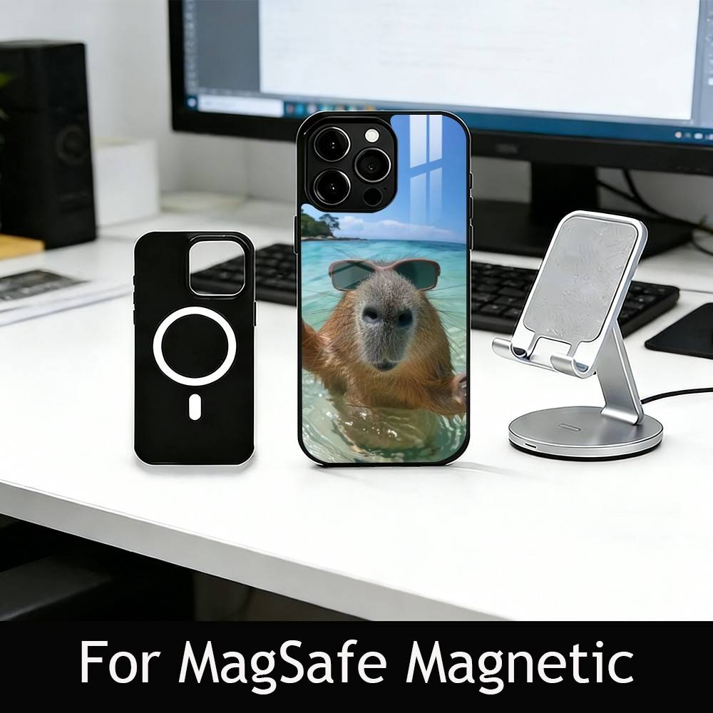 Cute capybara Phone Case For iPhone17,16,15,14,13,12,11 Plus,Pro Magnetic with Magsafe Wireless Charging